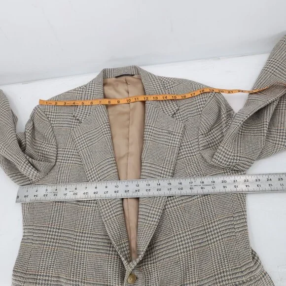 Vintage Polo Ralph Lauren Sport Coat mens 44R houndstooth plaid tweed union made